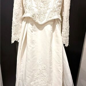 Elegant White Embroidered Wedding Dress
